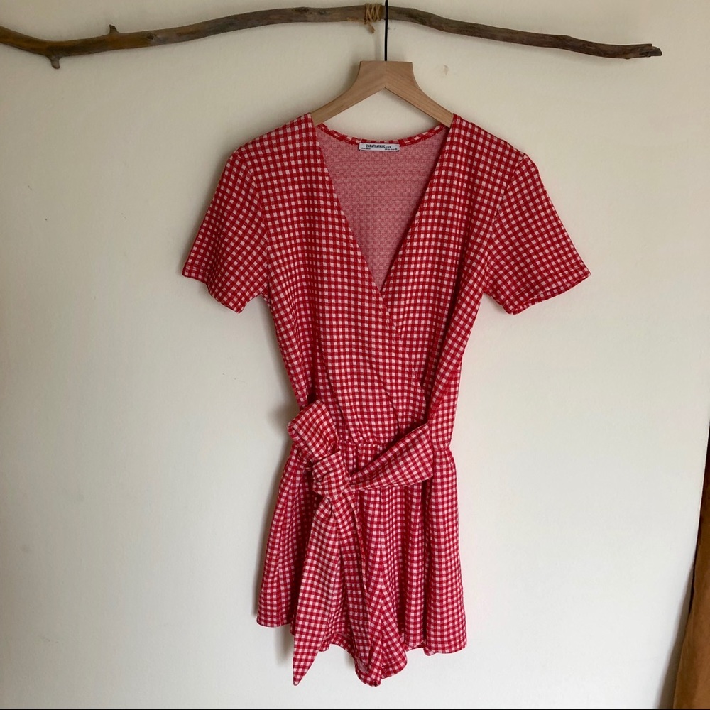 Red Gingham Romper